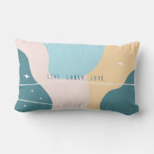 ミニマル抽象芸術パステルブルー&イエロー ランバークッション (裏面)