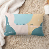 ミニマル抽象芸術パステルブルー&イエロー ランバークッション (ブランケット)