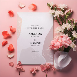 ミニマル抽象芸術フローラ日付の保存 セーブザデート