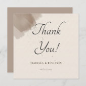 ミニマル抽象芸術ブラシ及びインクサンキューカード サンキューカード (正面/裏面)