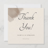 ミニマル抽象芸術ブラシ及びインクサンキューカード サンキューカード (正面)