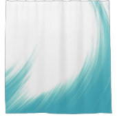 ミニマル抽象芸術ブルーウェーブブラシアート | シャワーカーテン (正面)