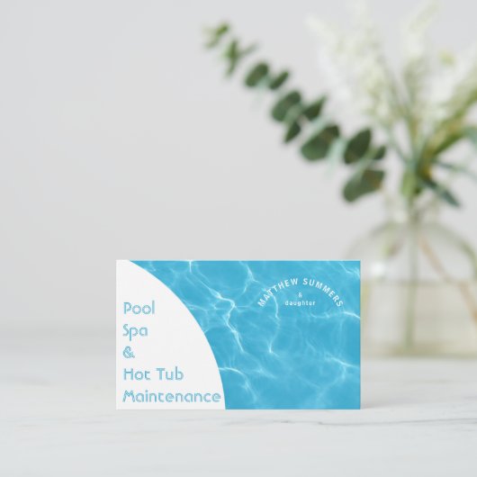 ミニマル抽象芸術プールウォーターリップルオセアニア 名刺 (スタンド正面)