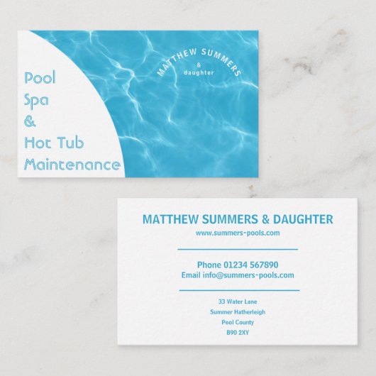 ミニマル抽象芸術プールウォーターリップルオセアニア 名刺 (正面/裏面)