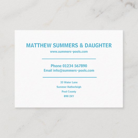 ミニマル抽象芸術プール水リップルマイティ 名刺 (裏面)