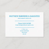 ミニマル抽象芸術プール水リップル英国/ユーロ 名刺 (裏面)