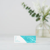 ミニマル抽象芸術プール水リップル スキニー名刺 (スタンド正面)