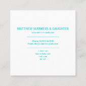 ミニマル抽象芸術プール水リップル スクエア名刺 (裏面)