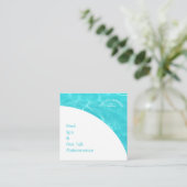 ミニマル抽象芸術プール水リップル スクエア名刺 (スタンド正面)