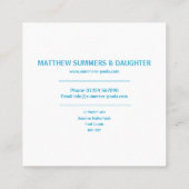 ミニマル抽象芸術プール水リップル スクエア名刺 (裏面)