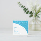 ミニマル抽象芸術プール水リップル スクエア名刺 (スタンド正面)