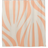 ミニマル抽象芸術ボホピーチモルディブ葉 シャワーカーテン (正面)