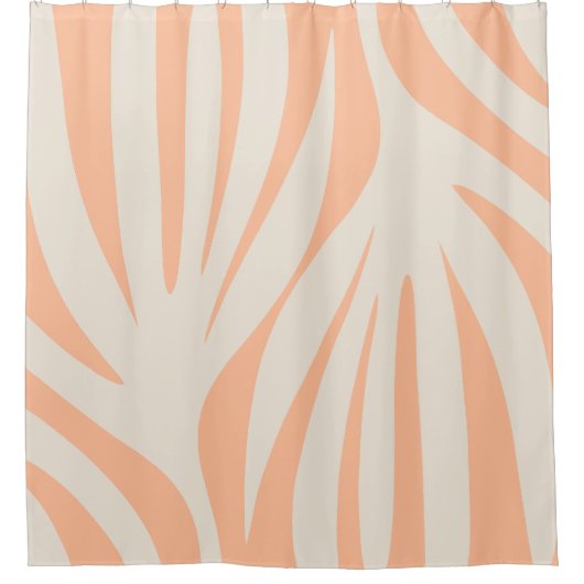 ミニマル抽象芸術ボホピーチモルディブ葉 シャワーカーテン (正面)