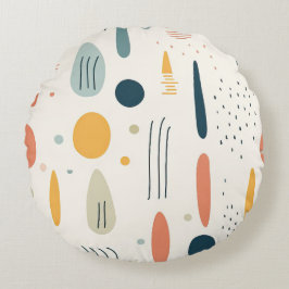 ミニマル抽象芸術ボーホスタイル円枕 ラウンドクッション