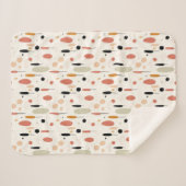 ミニマル抽象芸術ボーホパターン シェルパブランケット (正面(横))