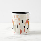 ミニマル抽象芸術ボーホパターン ツートーンマグカップ (中央)