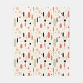 ミニマル抽象芸術ボーホパターン フリースブランケット (正面)