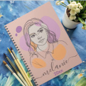 ミニマル抽象芸術ポートレートカスタムモノグラム ノートブック