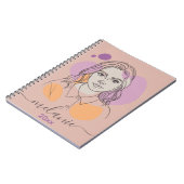 ミニマル抽象芸術ポートレートカスタムモノグラム ノートブック (左側)