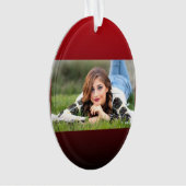 ミニマル抽象芸術マルサラ赤ブルゴーニュのマルーン オーナメント (正面)