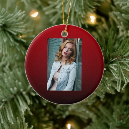 ミニマル抽象芸術マルサラ赤ブルゴーニュのマルーン セラミックオーナメント (ツリー)