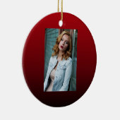 ミニマル抽象芸術マルサラ赤ブルゴーニュのマルーン セラミックオーナメント (右)