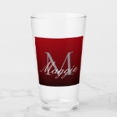 ミニマル抽象芸術マルサラ赤ブルゴーニュのマルーン タンブラーグラス (正面)