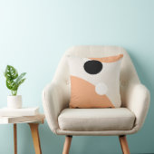 ミニマル抽象芸術モダンテラコッタ&クリーム クッション (椅子)
