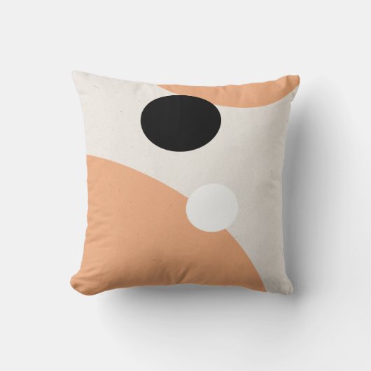 ミニマル抽象芸術モダンテラコッタ&クリーム クッション (正面)