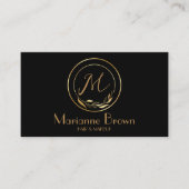 ミニマル抽象芸術モダンブラックビジネスカード 名刺 (正面)