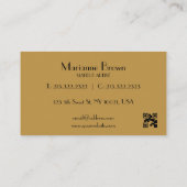 ミニマル抽象芸術モダンブラックビジネスカード 名刺 (裏面)