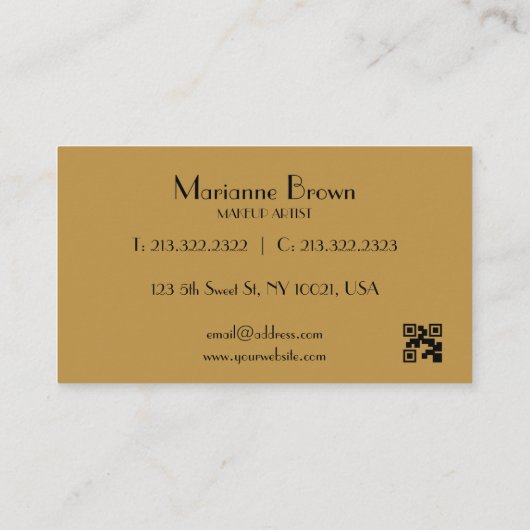 ミニマル抽象芸術モダンブラックビジネスカード 名刺 (裏面)