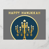 ミニマル抽象芸術モダン（ユダヤ教）メノラーハヌカー 箔シーズンカード (正面)
