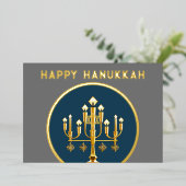 ミニマル抽象芸術モダン（ユダヤ教）メノラーハヌカー 箔シーズンカード (立ち正面)