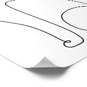 ミニマル抽象芸術ラインアートキャット ポスター (角)