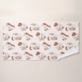 ミニマル抽象芸術ラインアート女性顔パターン バスタオル (バスタオル)