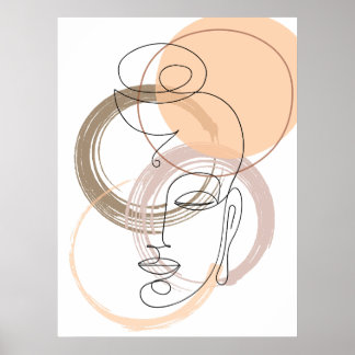 ミニマル抽象芸術ラインBudhaポスター ポスター