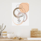 ミニマル抽象芸術ラインBudhaポスター ポスター (キッチン)