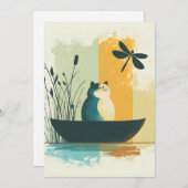 ミニマル抽象芸術レイクチュビーホワイトキャトカヌー シーズンカード (正面/裏面)