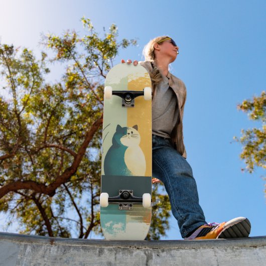 ミニマル抽象芸術レイクチュビーホワイトキャトカヌー スケートボード (室外1)