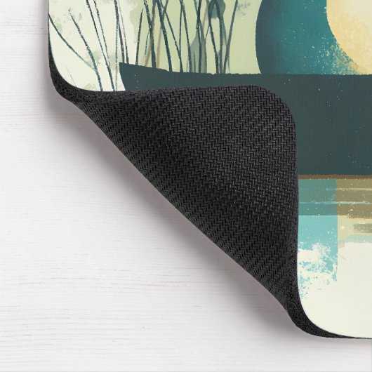 ミニマル抽象芸術レイクチュビーホワイトキャトカヌー マウスパッド (コーナー)