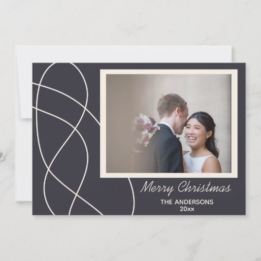 ミニマル抽象芸術写真の背景パーソナライズされた シーズンカード (正面)
