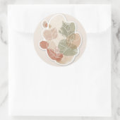 ミニマル抽象芸術図形ステッカー ラウンドシール (バッグ)