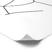 ミニマル抽象芸術女性ラインアート ポスター (角)