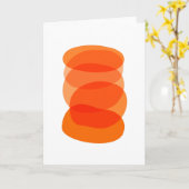 ミニマル抽象芸術幾何学模様(オレンジ) カード (黄色い花)