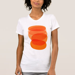 ミニマル抽象芸術幾何学模様（オレンジ） Tシャツ
