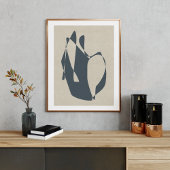 ミニマル抽象芸術幾何学灰色ニュートラルシェイプ ポスター