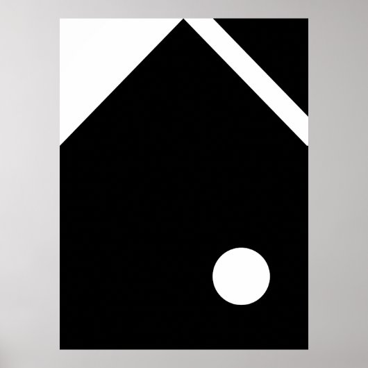 ミニマル抽象芸術幾何学的アート | 黒はっきりしたと ポスター (正面)