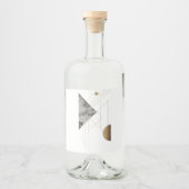 ミニマル抽象芸術幾何学的自然デザイン リキュールボトルラベル (正面)