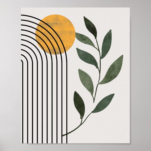 ミニマル抽象芸術幾何植物学 ポスター (正面)